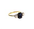 GOLD-TONE SAPPHIRE AND DIAMOND RING at Ross's Online Art Auctions