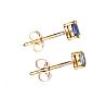 18CT GOLD SAPPHIRE EARRINGS at Ross's Online Art Auctions
