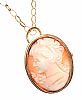 9CT GOLD CAMEO PENDANT/BROOCH & CHAIN at Ross's Online Art Auctions