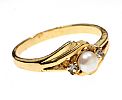 GOLD-TONE PEARL RING at Ross's Online Art Auctions