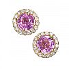 9CT GOLD PINK SAPPHIRE & DIAMOND EARRINGS at Ross's Online Art Auctions