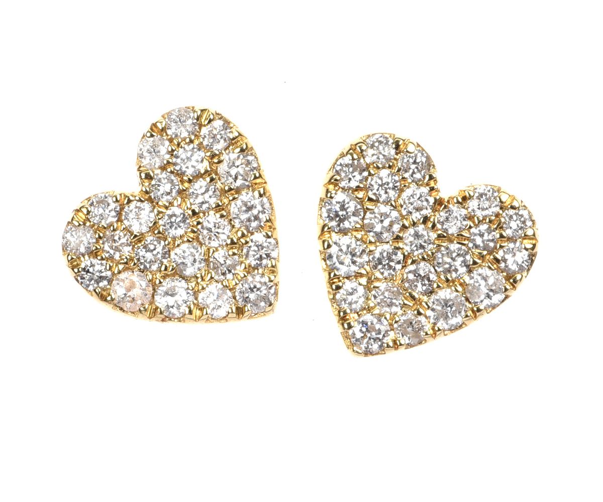 9CT GOLD DIAMOND HEART EARRINGS