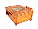 WALNUT MARBLE TOP COFFEE TABLE at Ross's Online Art Auctions
