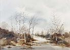 BIRCHES IN THE FLOOD by Phyllis Del Vecchio at Ross's Online Art Auctions