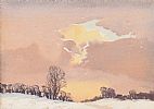 SNOW SCENE, EVENING GLOW by Richard Faulkner HRUA RHA at Ross's Online Art Auctions
