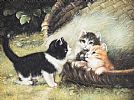 KITTENS IN A BASKET by English School at Ross's Online Art Auctions