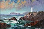 FANAD LIGHTHOUSE, COUNTY DONEGAL by William Cunningham at Ross's Online Art Auctions