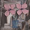 MAUVE FLOWERS IN A BLUE VASE by Colin Flack at Ross's Online Art Auctions