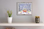 ANDY PATS WANDERING SHEEP VISIT THE SNOWY DARK HEDGES by Andy Pat at Ross's Online Art Auctions