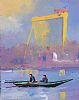 THE FANAD CURRACH MEN HEADED TOWARDS HARLAND & WOLFF by Sean Lorinyenko at Ross's Online Art Auctions
