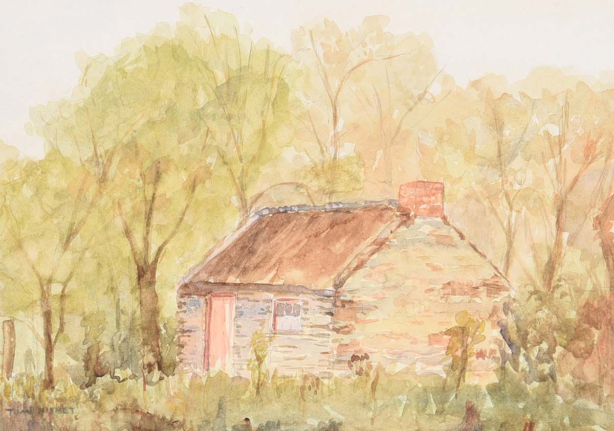 COTTAGE by Tom Nisbet RHA at Ross's Online Art Auctions