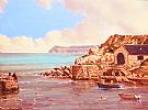 BALLINTOY HARBOUR, COUNTY ANTRIM by David Overend at Ross's Online Art Auctions