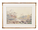 CATTLE GRAZING BY A RIVER by Max Ludby at Ross's Online Art Auctions