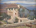 CASTLE ON THE SPANISH COAST by Alicia Boyle RBA at Ross's Online Art Auctions