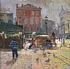 THE TOWN SQUARE by Richard Pikesley at Ross's Online Art Auctions