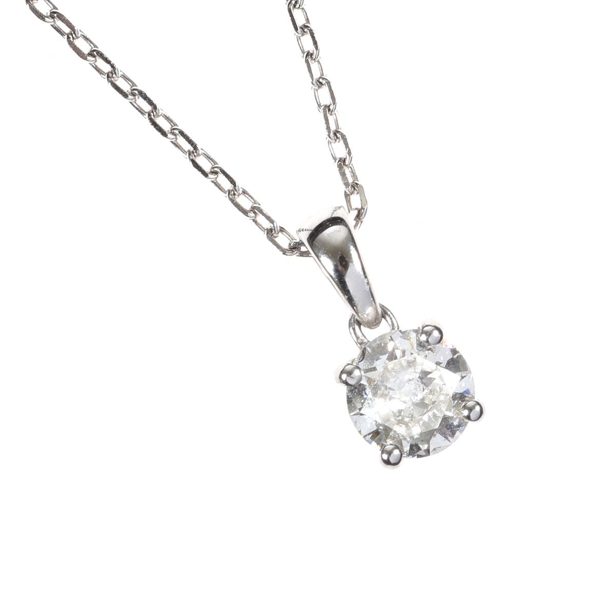 18CT WHITE GOLD DIAMOND PENDANT & CHAIN at Ross's Online Art Auctions