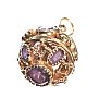 9CT GOLD AMETHYST & PERIDOT ORB PENDANT at Ross's Online Art Auctions