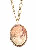 14CT GOLD CAMEO PENDANT & CHAIN at Ross's Online Art Auctions