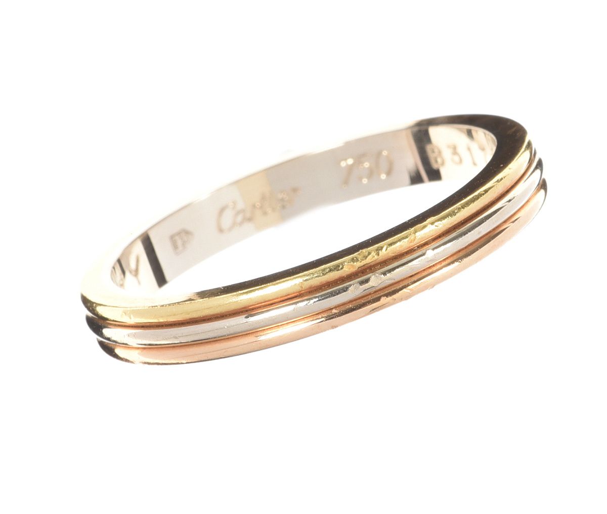 CARTIER 18CT GOLD TRIOLOGY BAND at Ross's Online Art Auctions