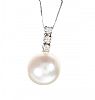 18CT WHITE GOLD PEARL & DIAMOND NECKLACE at Ross's Online Art Auctions