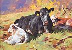 COWS RESTING by Donal McNaughton at Ross's Online Art Auctions
