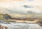 RIVER AT AT THE FOOT OF THE MOUNTAIN by Wycliffe Egginton RI RCA at Ross's Online Art Auctions