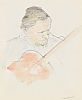 THE GUITAR PLAYER by George Campbell RHA RUA at Ross's Online Art Auctions