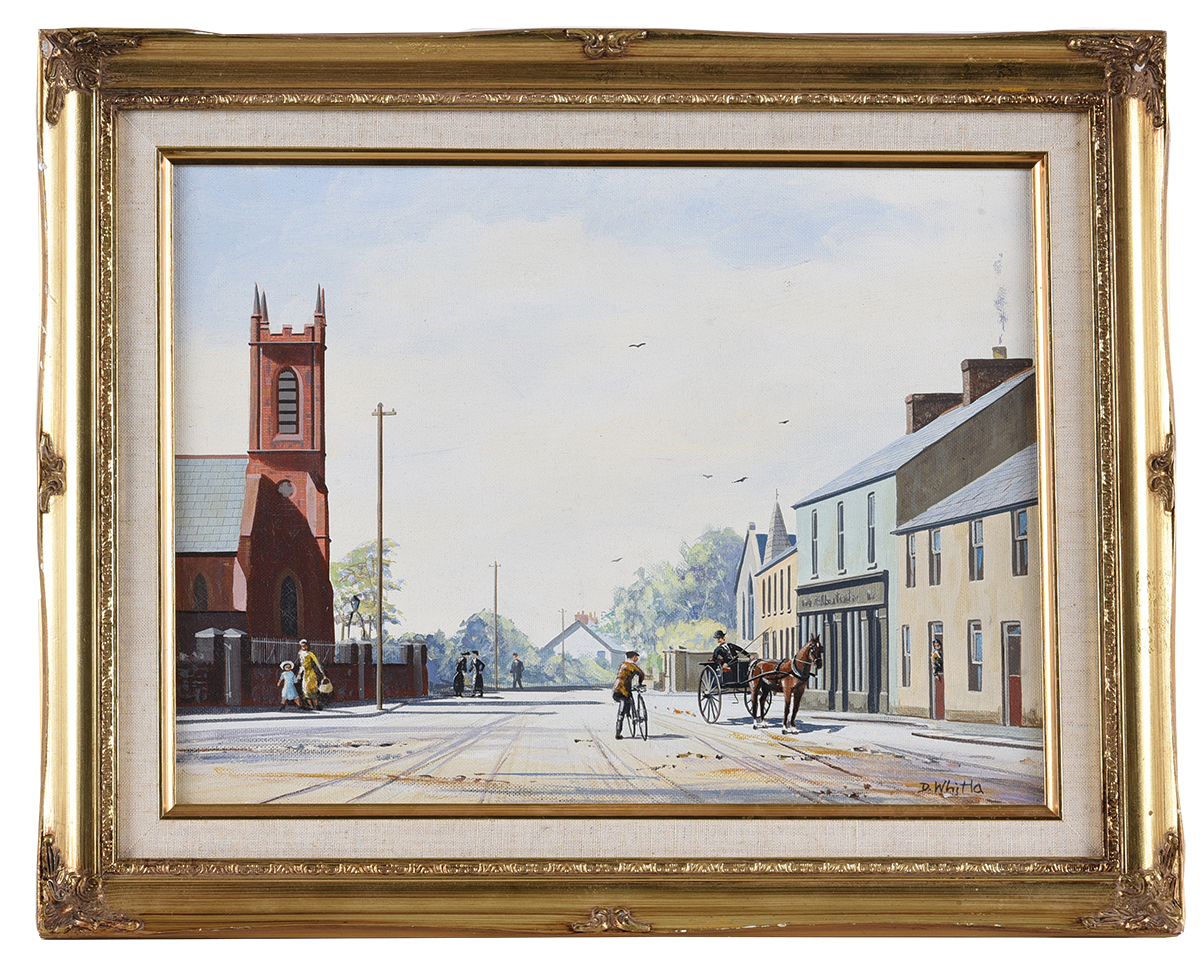 THE MAIN STREET by Dennis Whitla at Ross's Online Art Auctions