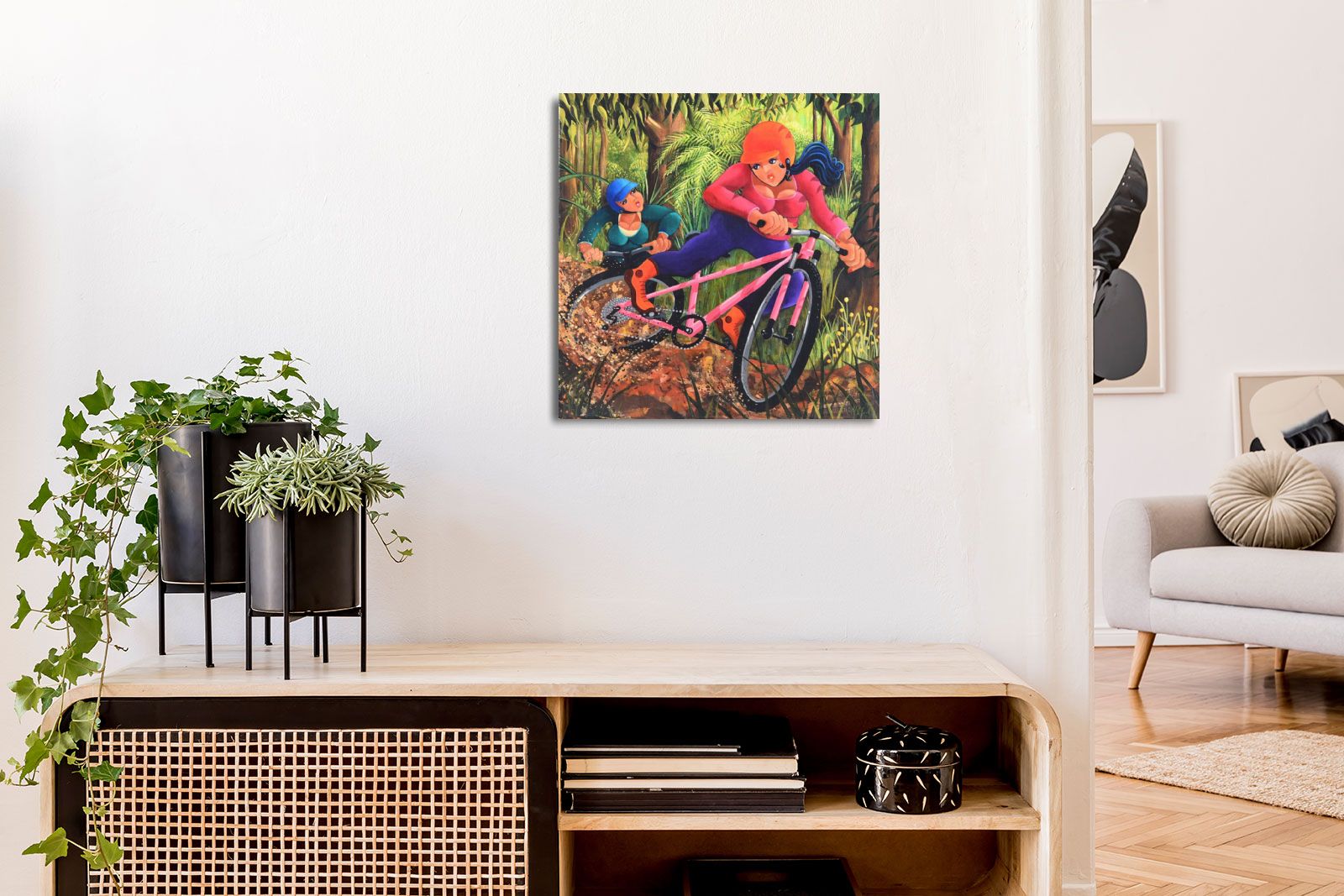 MOUNTAIN BIKE RACING by Stef Callaghan at Ross's Online Art Auctions