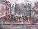 WET DAY, BELFAST STREET by Francis McCrory at Ross's Online Art Auctions