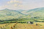 GATHERING CORN IN THE GLENS by Charles McAuley at Ross's Online Art Auctions