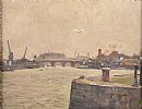 THE RIVER LAGAN & THE ALBERT BRIDGE by William Gibbs McKenzie RHA at Ross's Online Art Auctions