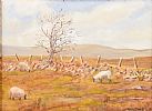 SHEEP GRAZING by Leslie Campbell at Ross's Online Art Auctions