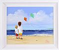 FLYING KITES ON THE BEACH by Michelle Carlin at Ross's Online Art Auctions
