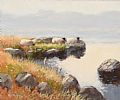 SHEEP IN THE BOG by Tom Stephenson at Ross's Online Art Auctions