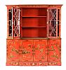 NINETEENTH CENTURY JAPANNED LACQUER BREAKFRONT FOUR DOOR LIBRARY BOOKCASE at Ross's Online Art Auctions