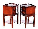 PAIR OF MAHOGANY SERPENTINE FRONT BEDSIDE PEDESTALS at Ross's Online Art Auctions