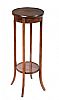 EDWARDIAN INLAID MAHOGANY PLANT STAND. at Ross's Online Art Auctions