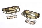 PAIR OF OVAL SILVER SALTS at Ross's Online Art Auctions