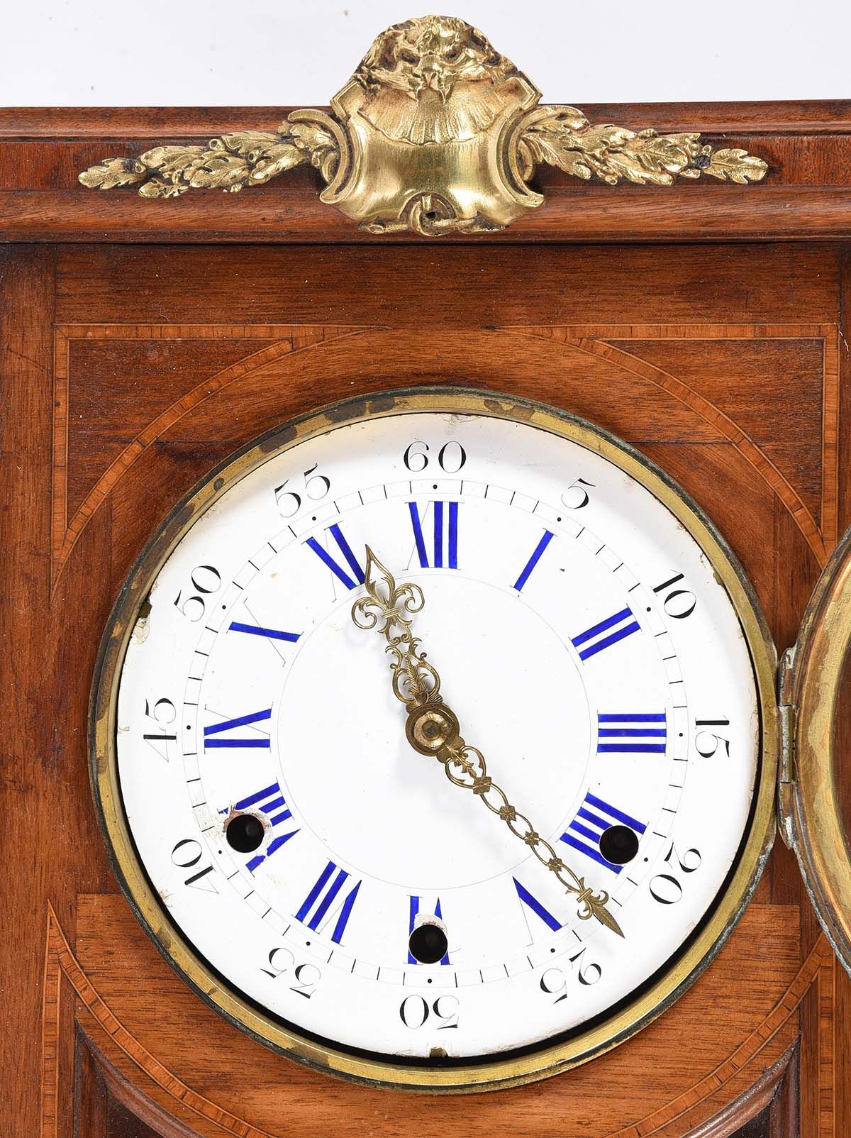 FRENCH WALNUT WALL CLOCK at Ross's Online Art Auctions