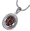 9CT WHITE GOLD RED DIAMOND PENDANT & CHAIN at Ross's Online Art Auctions
