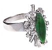 18CT WHITE GOLD JADE & DIAMOND RING at Ross's Online Art Auctions