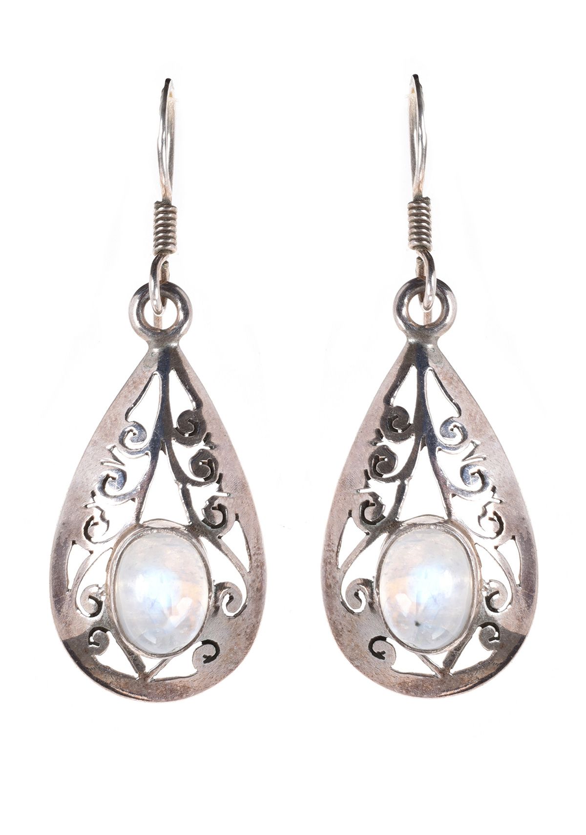 STERLING SILVER MOONSTONE EARRINGS at Ross's Online Art Auctions
