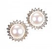 14CT WHITE GOLD PEARL & DIAMOND EARRINGS at Ross's Online Art Auctions