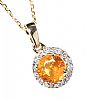 9CT GOLD YELLOW SAPPHIRE & DIAMOND NECKLACE at Ross's Online Art Auctions