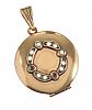 GOLD-TONE SEED PEARL LOCKET at Ross's Online Art Auctions