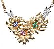 18CT GOLD RUBY, EMERALD, SAPPHIRE & DIAMOND NECKLACE at Ross's Online Art Auctions