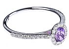 9CT WHITE GOLD AMETHYST & DIAMOND RING at Ross's Online Art Auctions
