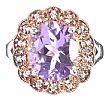 STERLING SILVER AMETHYST & CRYSTAL RING at Ross's Online Art Auctions
