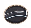 9CT GOLD ONYX-AGATE BROOCH at Ross's Online Art Auctions